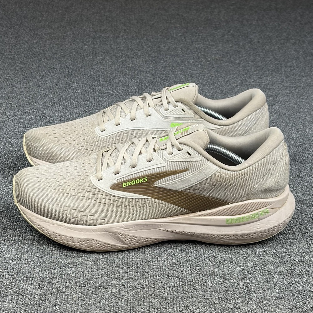 Brooks Adrenaline GTS 24 Mens Size 12 Beige Athletic Running Shoes Sneakers